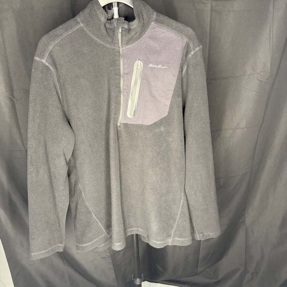 Eddie Bauer Men's Half Zip Fleece Pullover Size L black